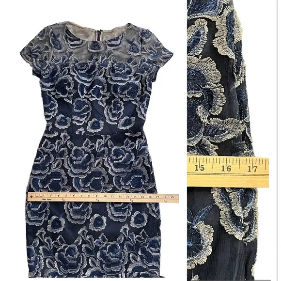 DAVID MEISTER FLORAL JACQUARD FULL LENGTH GOWN Women Size 2 - Picture 11 of 16